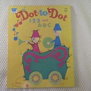 Dot To Dot Coloring Book Vintage Whitman 1-2-3 A-B-C